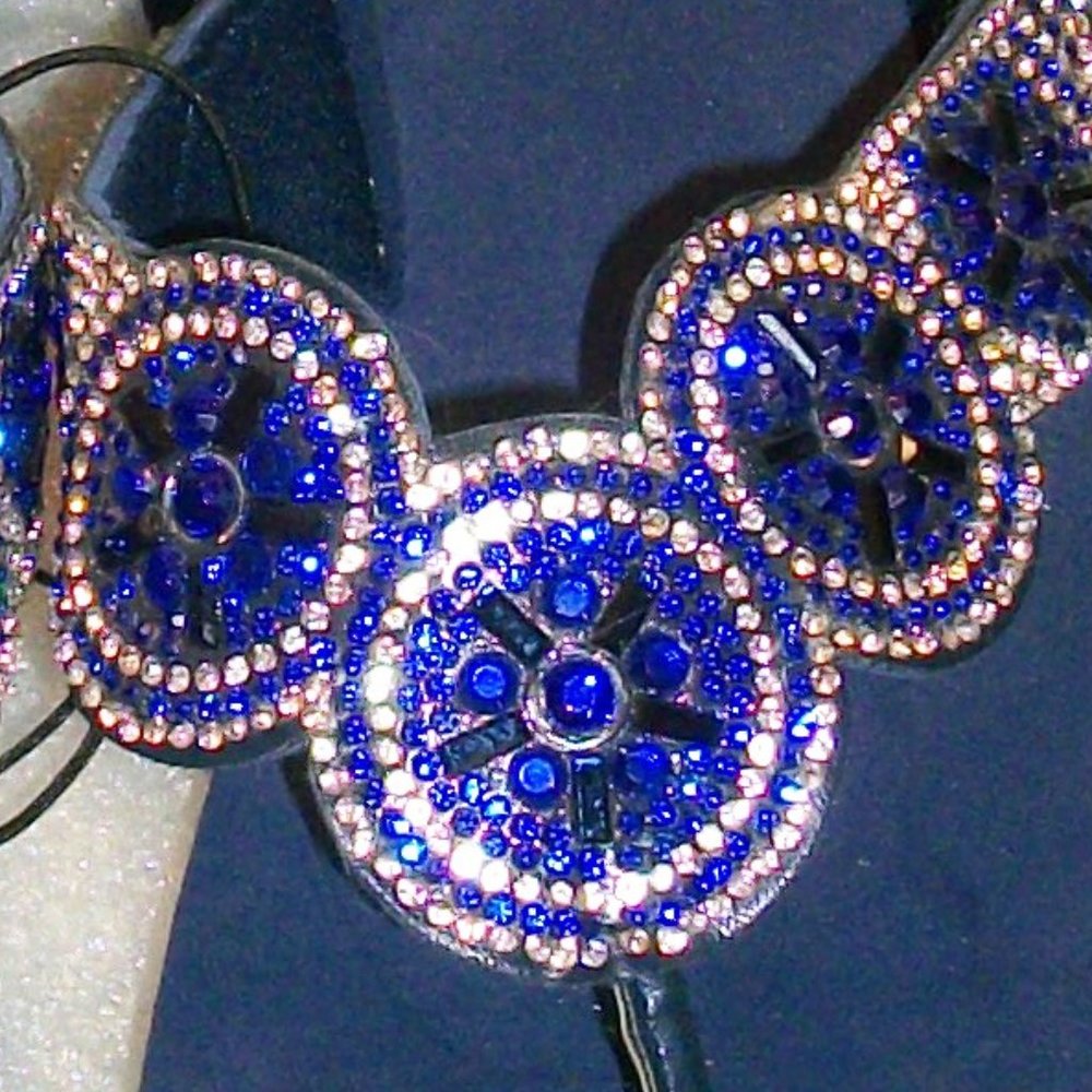 SOLD! OLIVIA MILLER Sz 10 Blue Beaded Thong Sandals NWT 1 3/4" Foam Wedge Heel - Picture 7 of 15